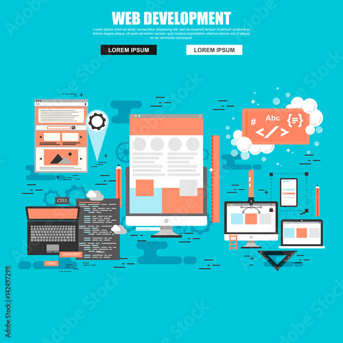 Flat concept web development