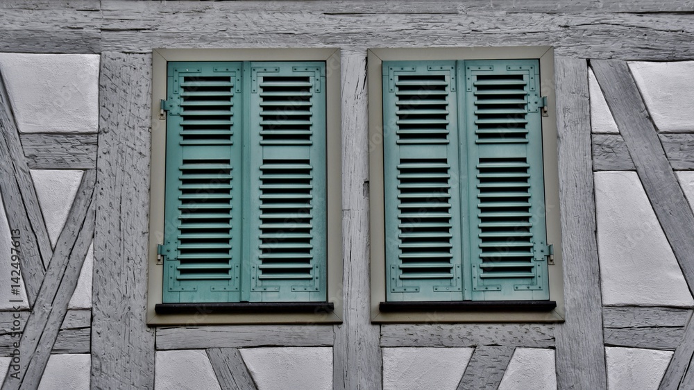 Close up of an old timbered house