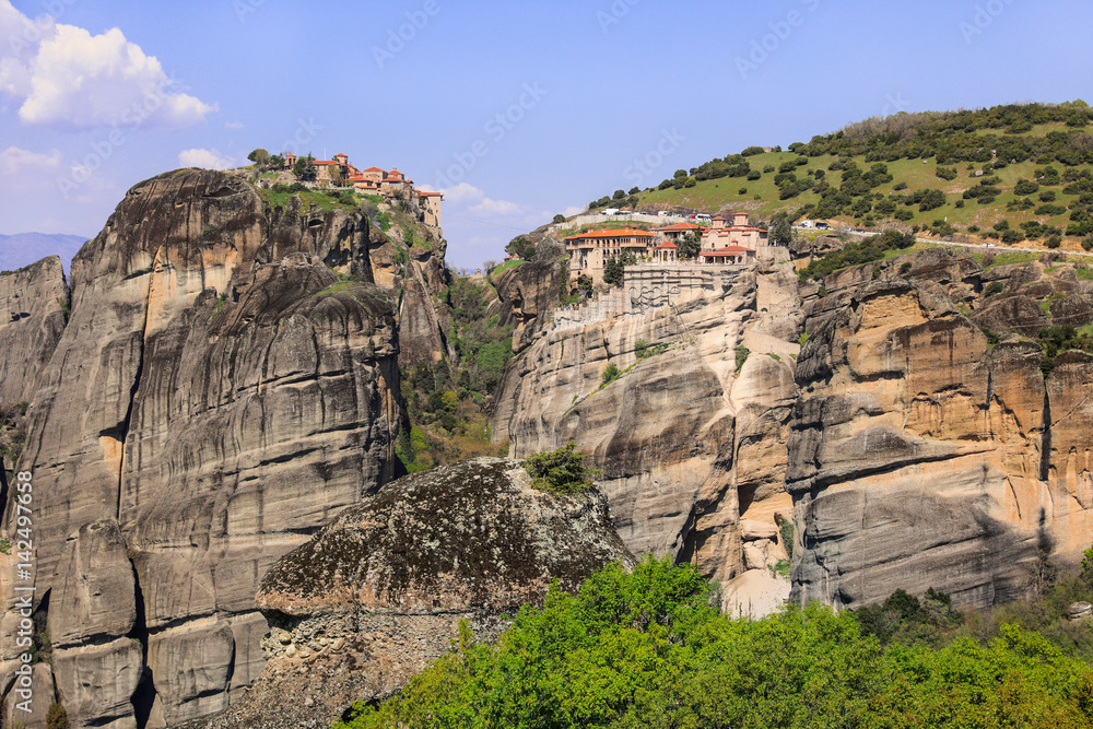 Beautiful view on the Holy Monasteries of Meteora.