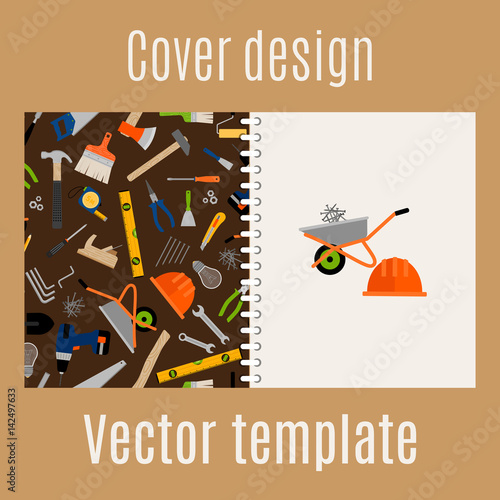 Cover design with construction pattern
