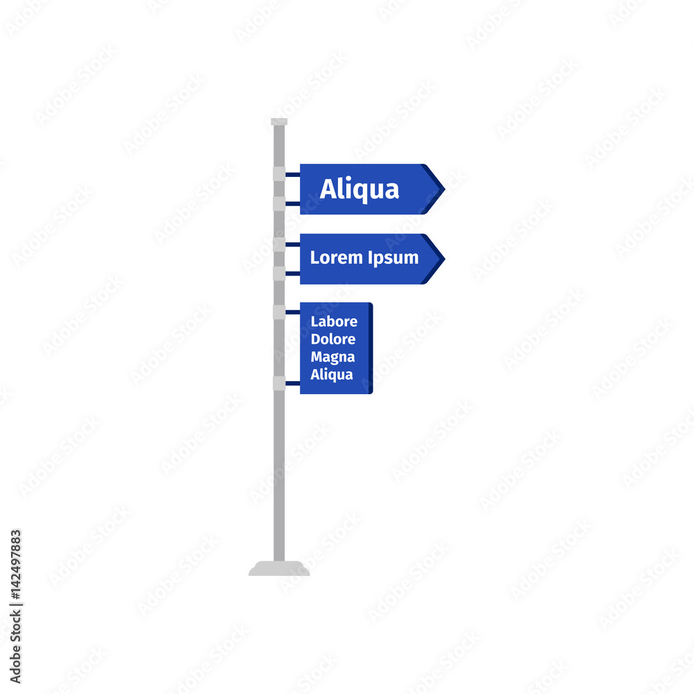 One way road direction sign One way road direction sign