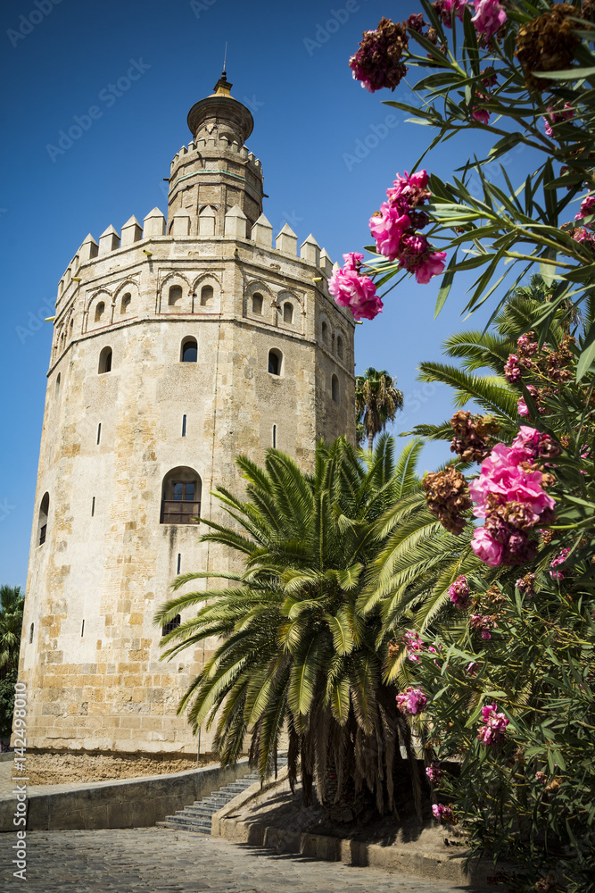 Tower of Gold by the Guadalquiver river in Seville