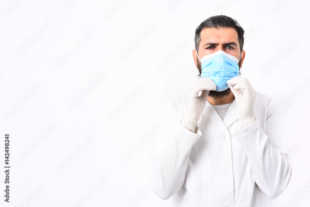 Bearded brutal caucasian doctor or postgraduate student Bearded brutal caucasian doctor or postgraduate student