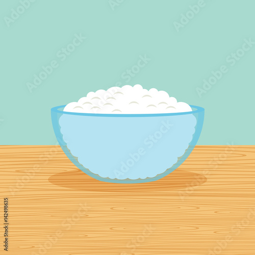 Farm curd cheese on the table