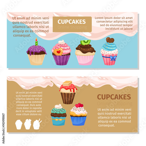 Online shopping muffin flyers design