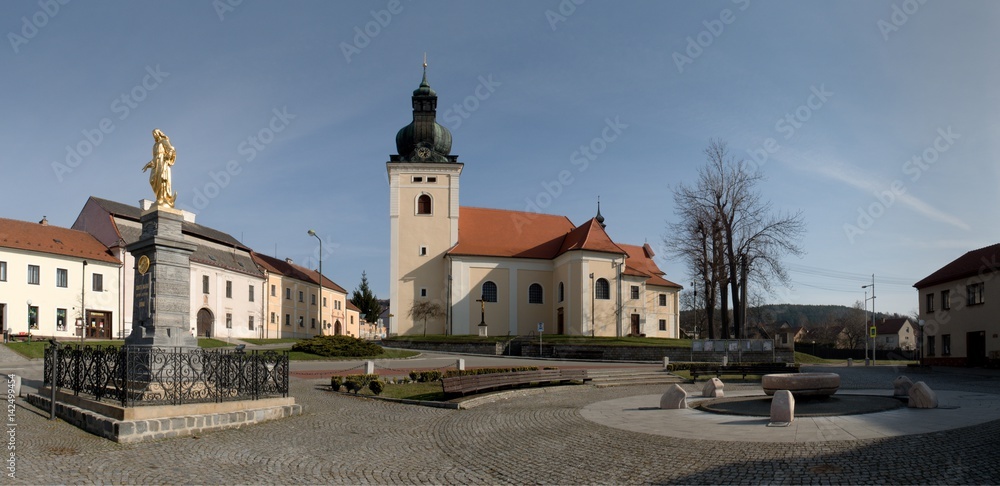 Square of little czech town Kunstat