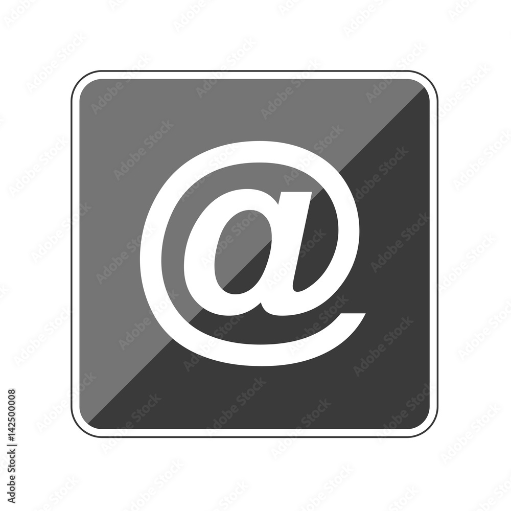 App Button schwarz reflektierend at @ Zeichen App Button schwarz reflektierend at @ Zeichen