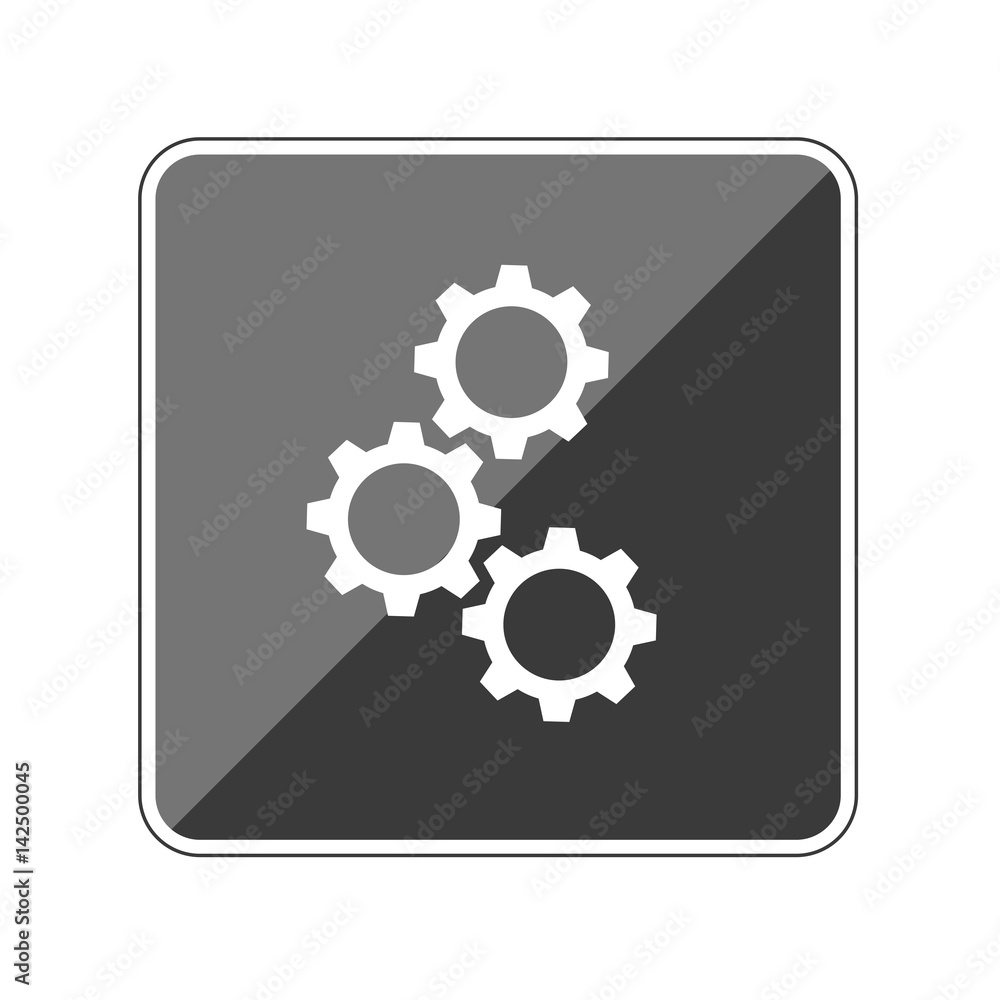 App Button schwarz reflektierend Zahnräder vertikal App Button schwarz reflektierend Zahnräder vertikal