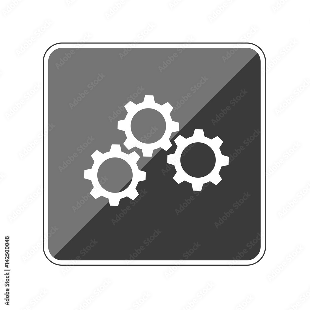 App Button schwarz reflektierend Zahnräder App Button schwarz reflektierend Zahnräder
