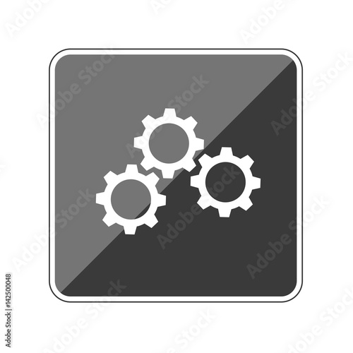 App Button schwarz reflektierend Zahnräder