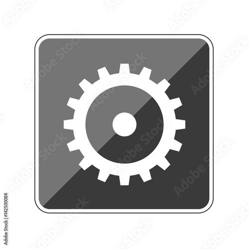 App Button schwarz reflektierend Zahnrad 16 Zähne