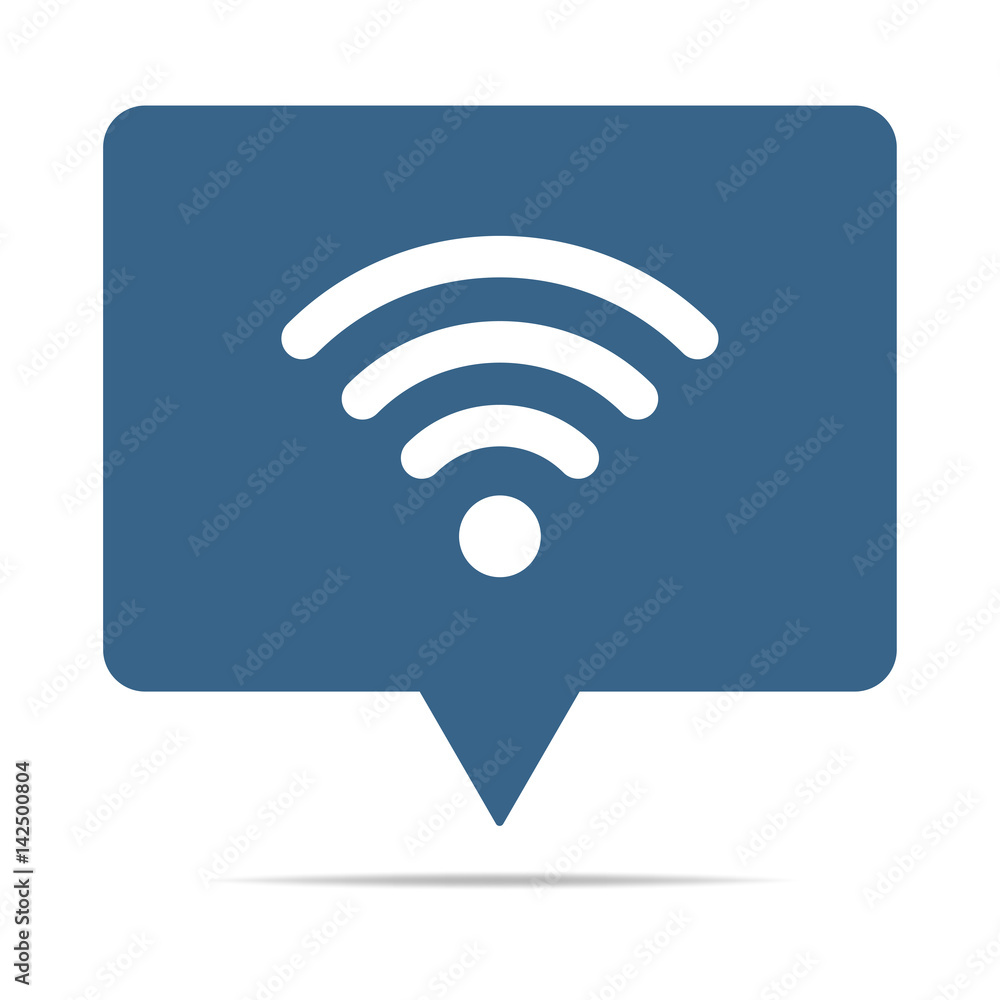 Blaue Sprechblase mit W-LAN Symbol Blaue Sprechblase mit W-LAN Symbol
