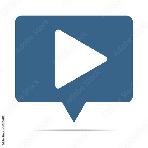Blaue Sprechblase mit Play-Button