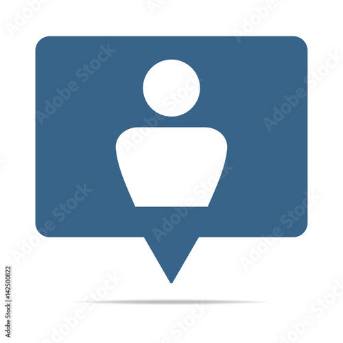 Blaue Sprechblase mit Avatar - Soziales Netzwerk