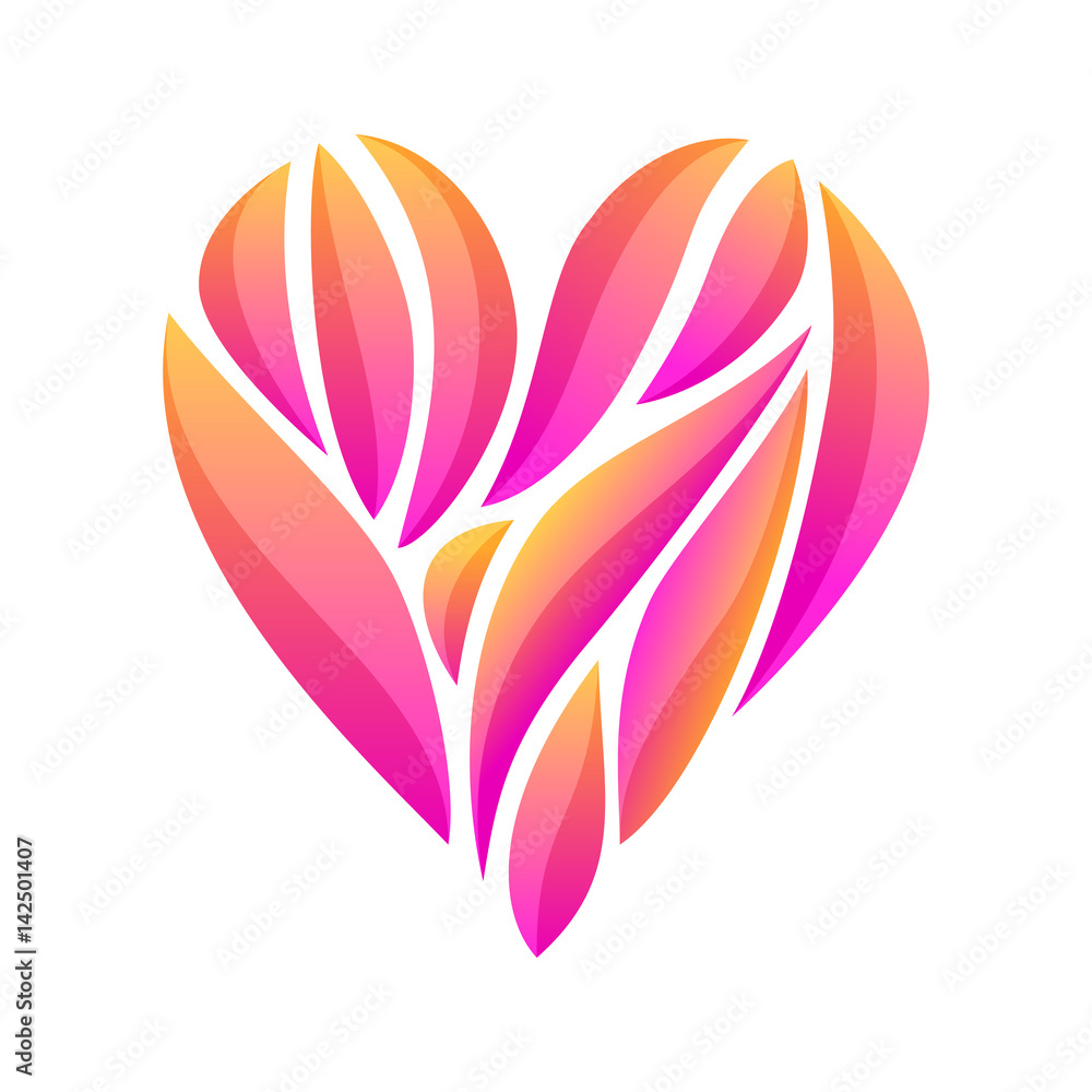 Heart composition on white background
