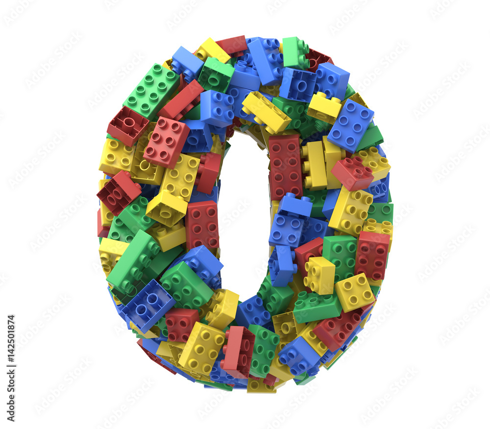 Toy colorful plastic blocks font