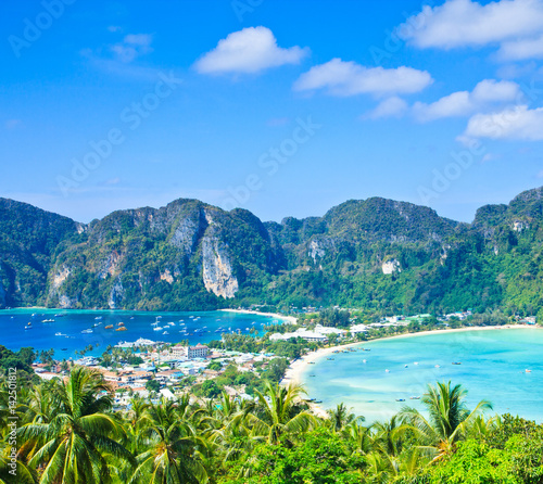 Top view of Phi-Phi island in Krabi province of Thailand