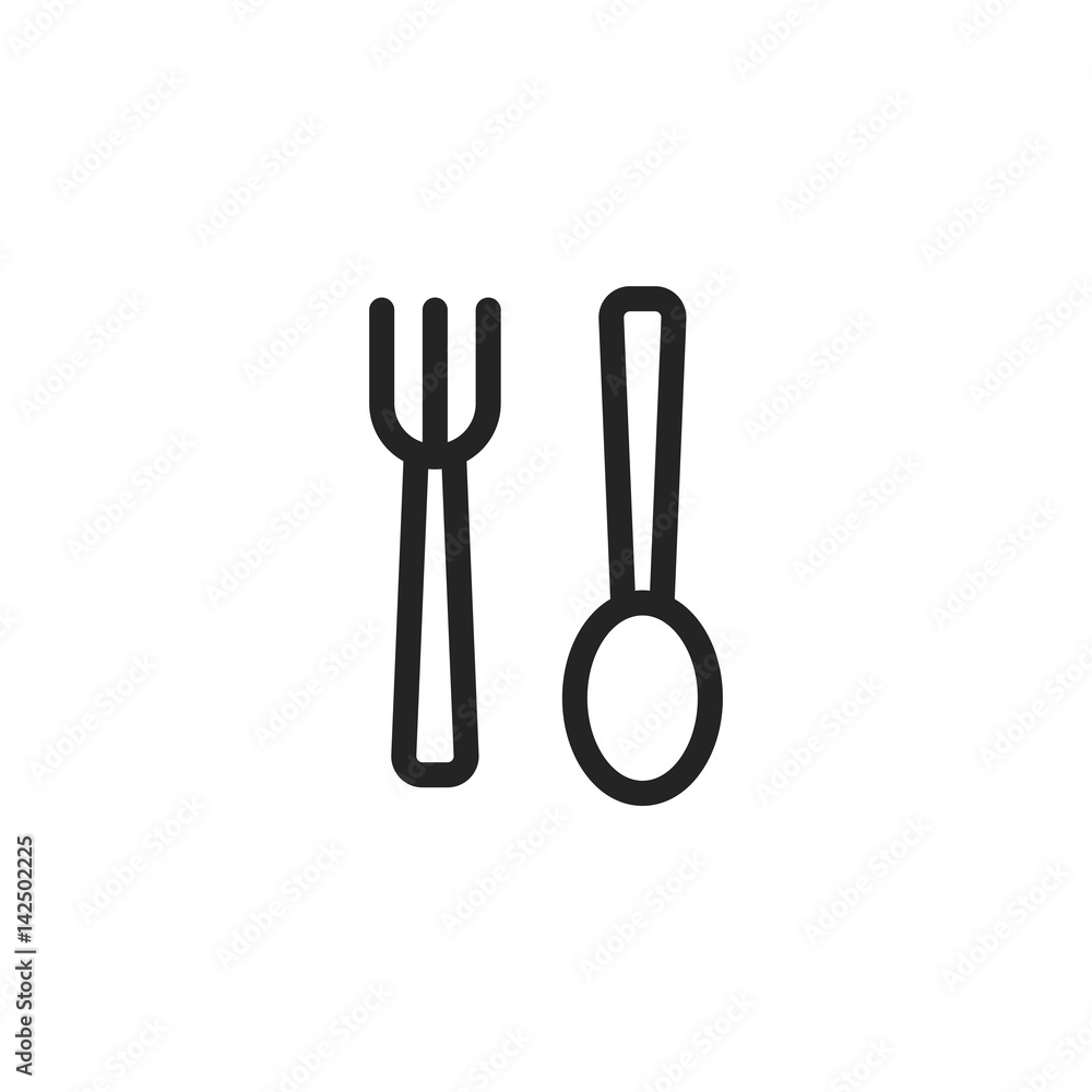 Fork and spoon vector icon, kitchen symbol. Modern, simple flat vector illustration for web site or mobile app Fork and spoon vector icon, kitchen symbol. Modern, simple flat vector illustration for web site or mobile app