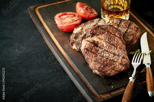 Thick tender grilled rump or sirloin beef steak