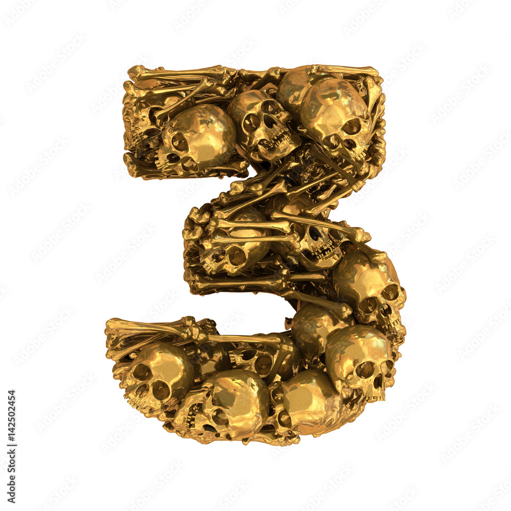 Gold skull and bones font.
Gold skull and bones font.