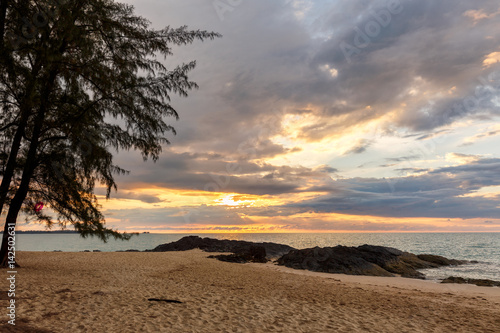 Sunset on beach in Khao Lak  Thailand