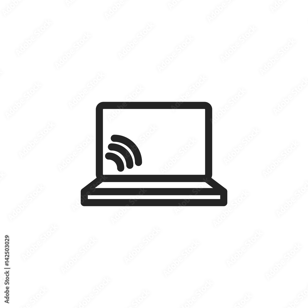 Laptop vector icon, screen cast symbol. Modern, simple flat vector illustration for web site or mobile app Laptop vector icon, screen cast symbol. Modern, simple flat vector illustration for web site or mobile app