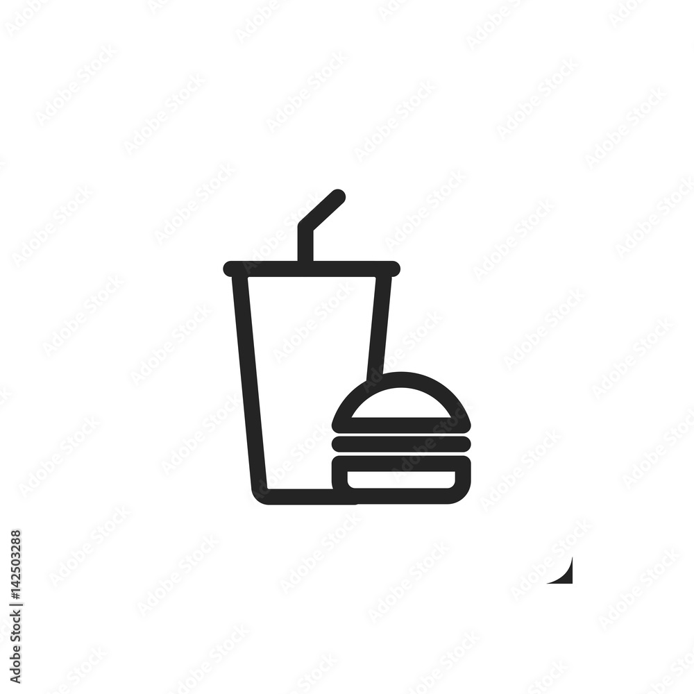 Fast food vector icon, junk food symbol. Modern, simple flat vector illustration for web site or mobile app Fast food vector icon, junk food symbol. Modern, simple flat vector illustration for web site or mobile app