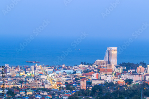 High angle view of Hua Hin; The beach city in Thailand