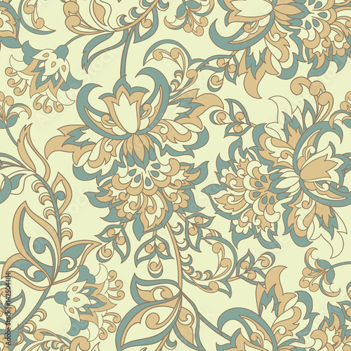 Damask Seamless Pattern. Floral vintage wallpaper