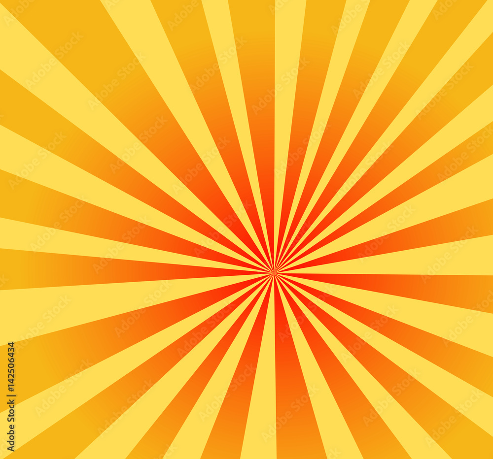 An abstract design of an orange radial background