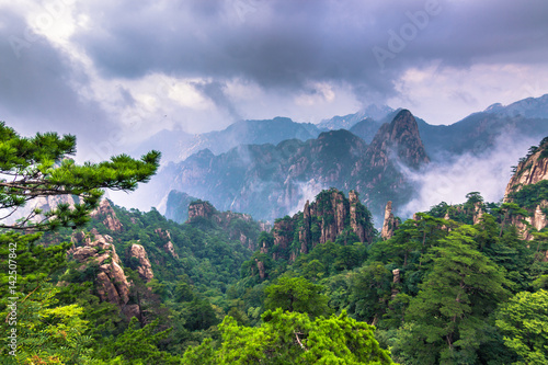 Photography Huangshan, China - July 29, 2014: Peak of the Yellow Mountains