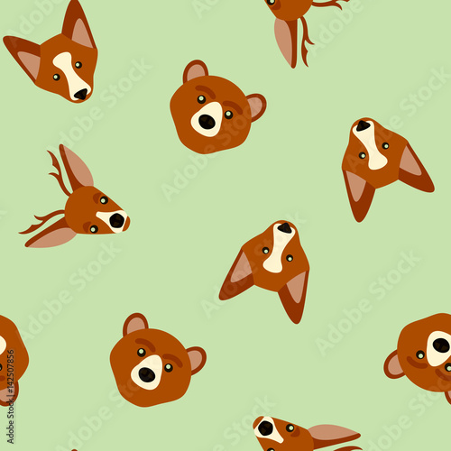 Vector seamless pattern of color animals