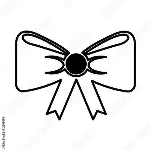 bow with ribbon isolated icon vector illustration design