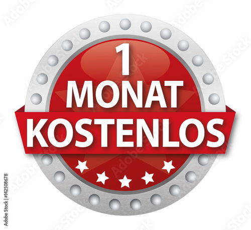 Button 1 Monat kostenlos, rot