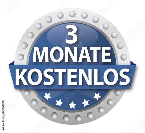 Button 3 Monate kostenlos, blau