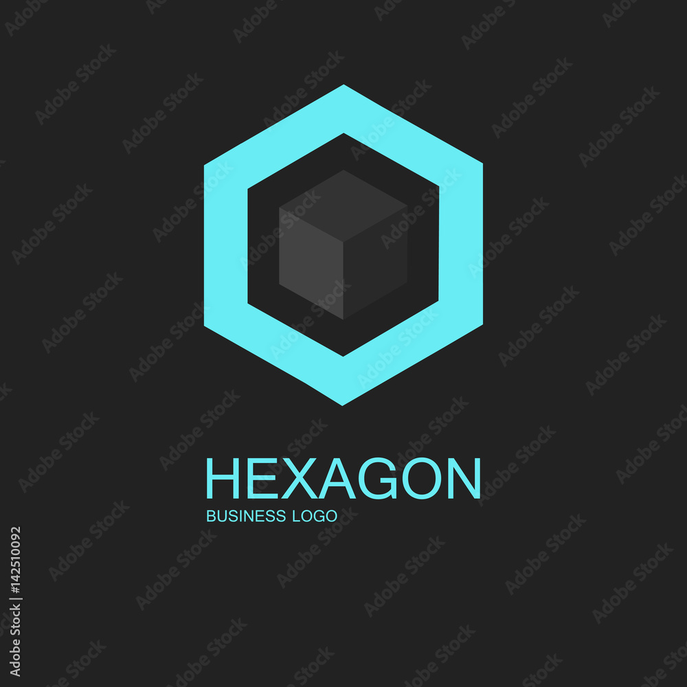 Business icon Hexagon, flat polygonal hexagon, geometric design concept Business icon Hexagon, flat polygonal hexagon, geometric design concept