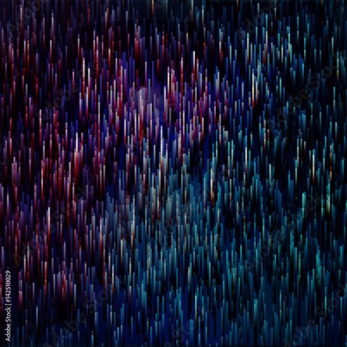 Glitched Linear Gradient Structure. Random Digital Signal Error. Flowing Colorful Shapes. Modern Abstract Background. Element Of Design For Poster, Cover, Invitation, Business Card, Postcard Or Web. © PikePicture