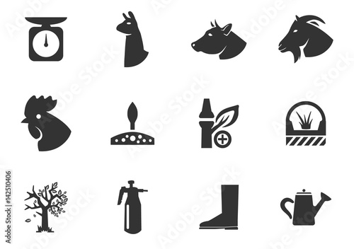 Farm icons set