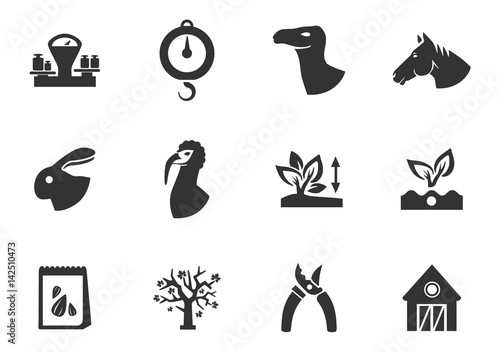 Farm icons set