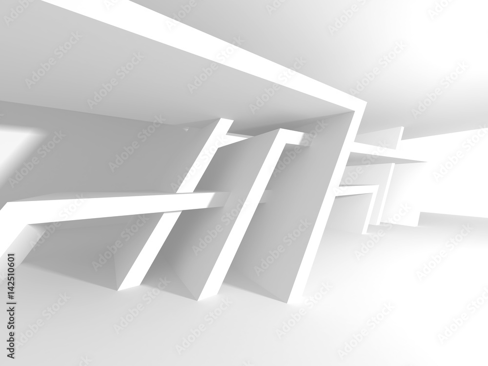 Fototapeta premium Futuristic White Architecture Design Background