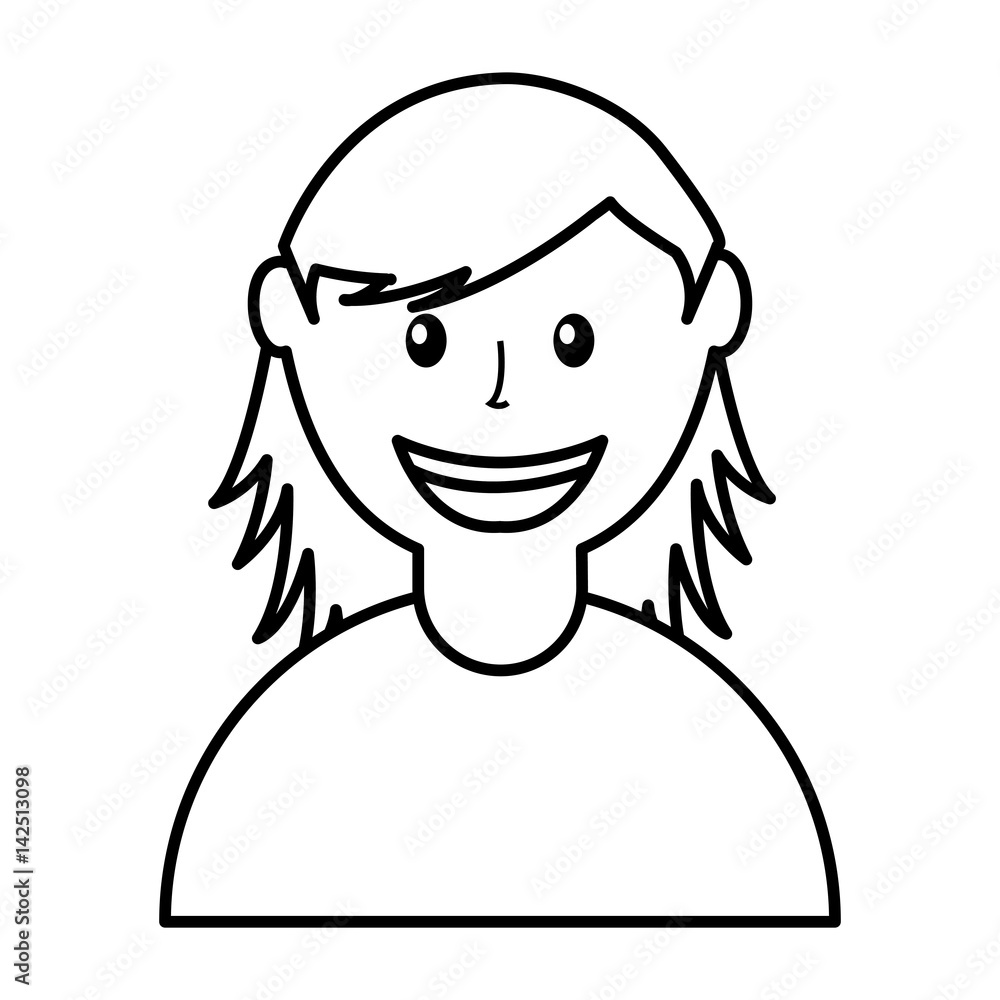 Obraz premium cute woman avatar character vector illustration design