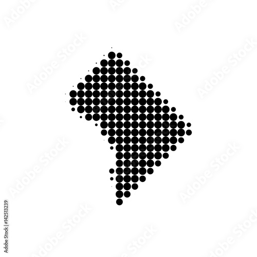 Dotted map of the U.S. District of Columbia. Vector