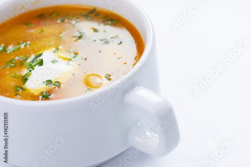 vegetable soup with sour cream