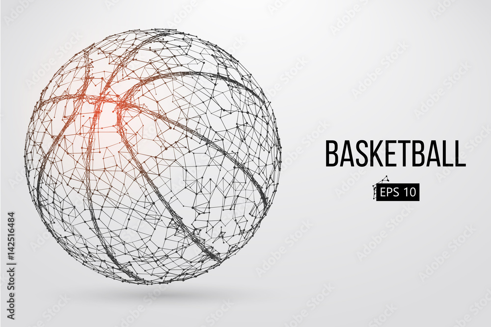 Naklejka premium Silhouette of a basketball ball. Vector illustration