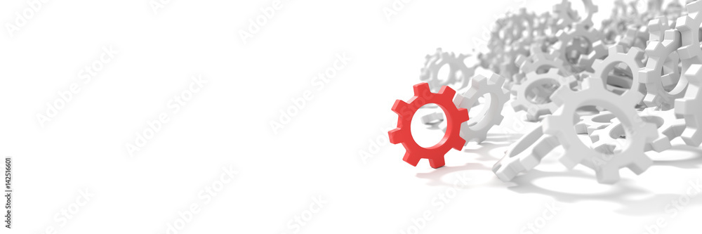Infinite gears background with a winner. 3d rendering background, teamwork and leadership concepts Infinite gears background with a winner. 3d rendering background, teamwork and leadership concepts