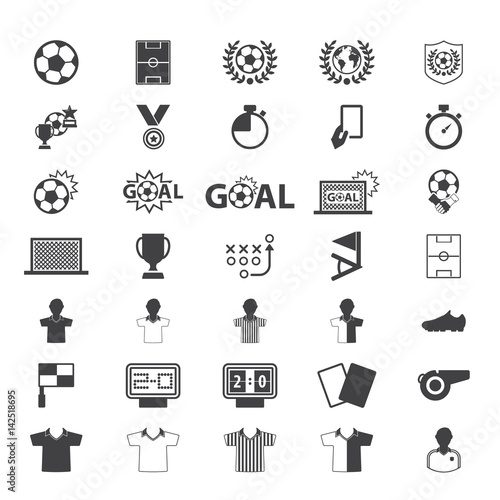 Soccer, football  Icons set. Illustration eps10. Vector