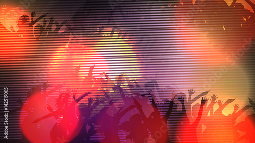 Abstract Digital Glitch Party Poster Background - Vector Illustration