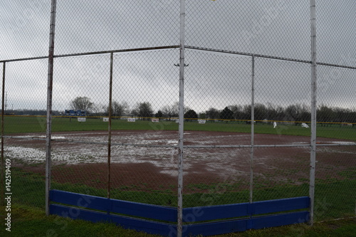 Wet Baseball Field photo