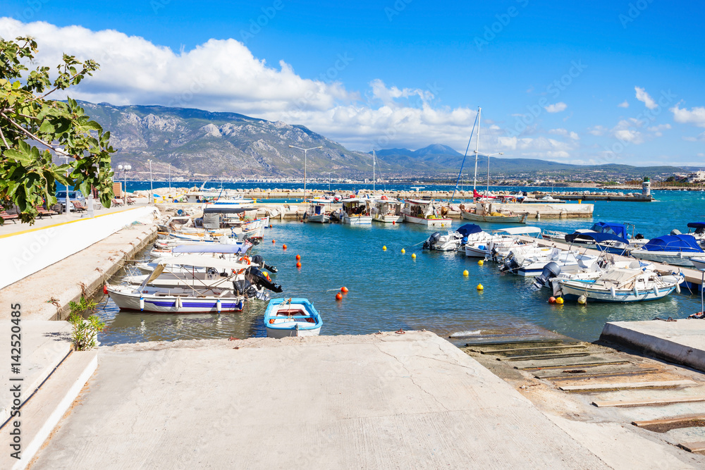 Corinth port in Greece