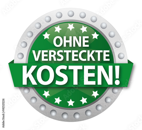 Button Ohne versteckte Kosten!, grün